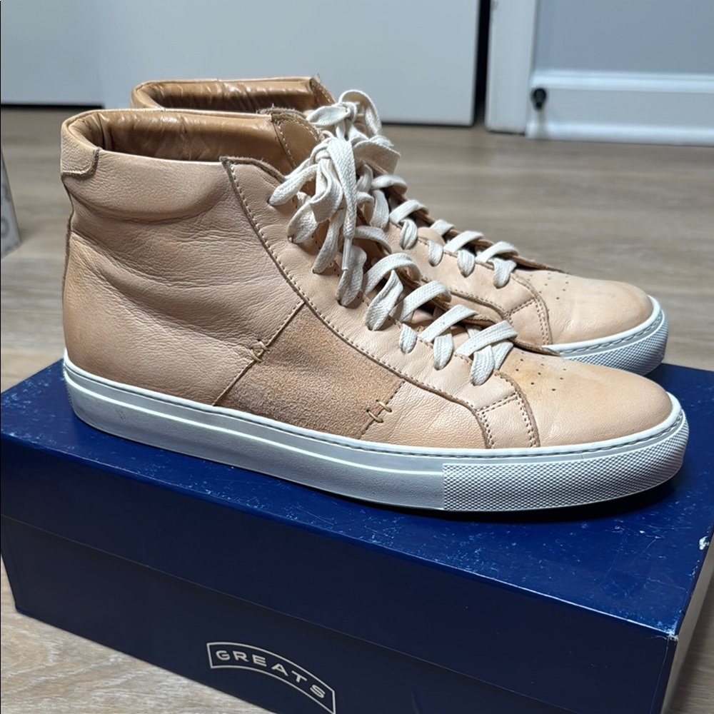 Greats Royale High Tan Vachetta Leather High-Top Sneakers